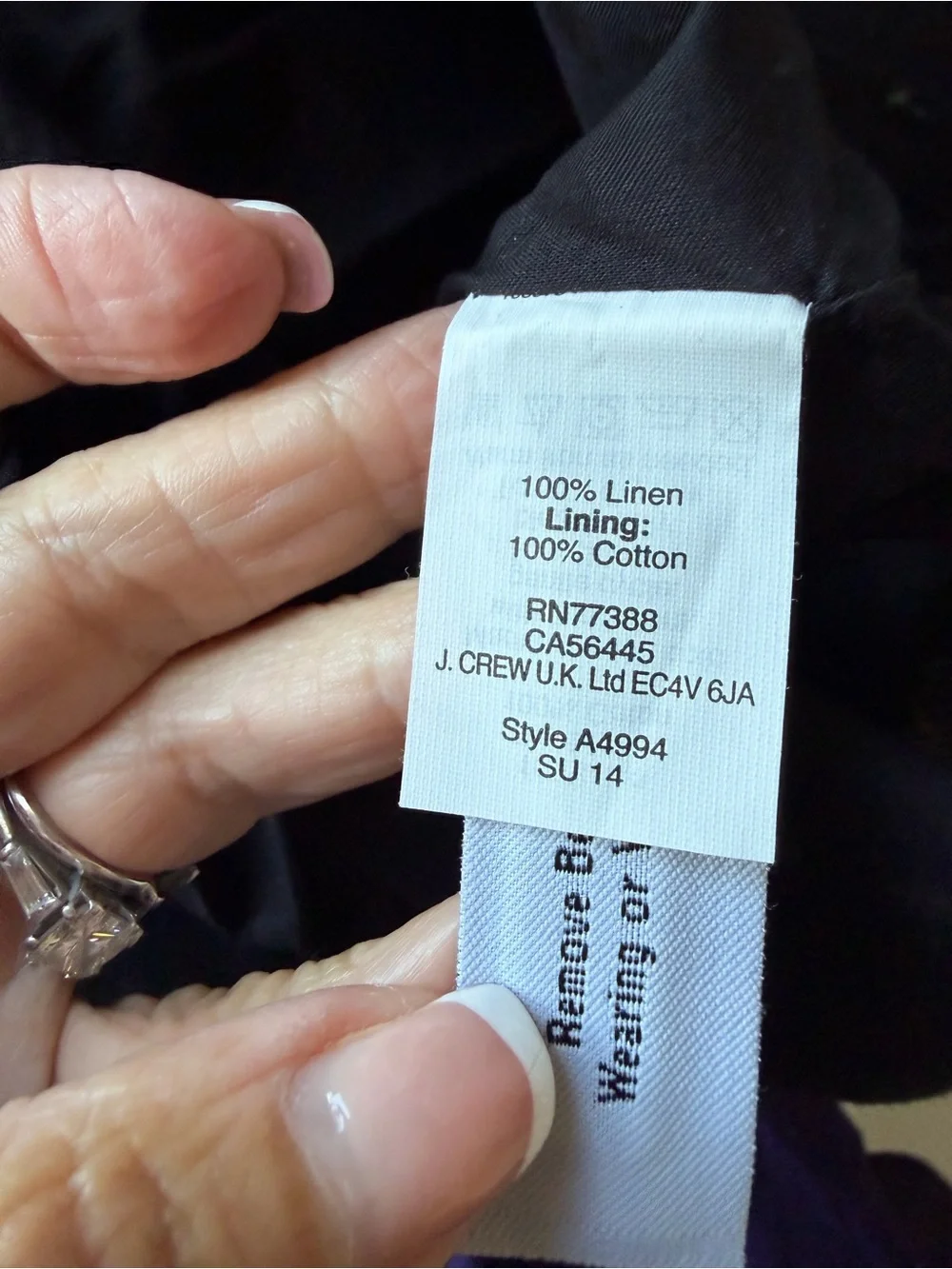 J. Crew Black Maxi Dress with White Chevron Stripes 100% Linen Natural Fibers